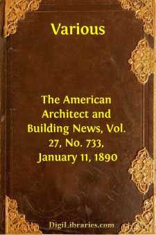 The American Architect and Building News, Vol. 27, No. 733, January 11, 1890