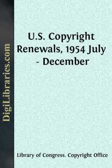 U.S. Copyright Renewals, 1954 July - December