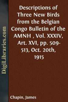 Descriptions of Three New Birds from the Belgian Congo
Bulletin...