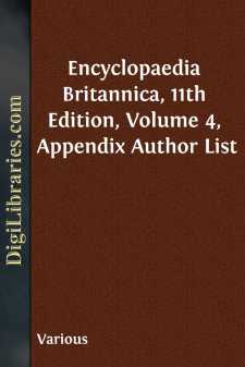 Encyclopaedia Britannica, 11th Edition, Volume 4, Appendix...
