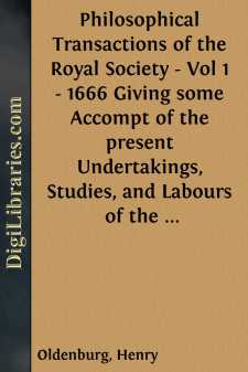 Philosophical Transactions of the Royal Society - Vol 1 - 1666...