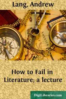 How to Fail in Literature; a lecture