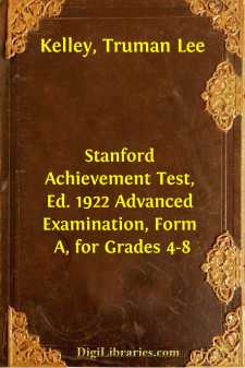 Stanford Achievement Test, Ed. 1922
Advanced Examination, Form...