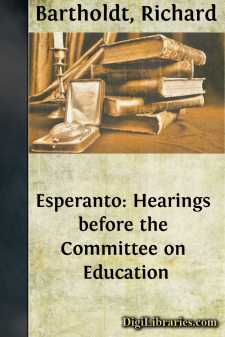 Esperanto: Hearings before the Committee on Education