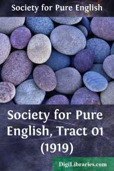 Society for Pure English, Tract 01 (1919)