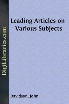 Leading Articles on Various Subjects